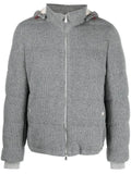 Brunello Cucinelli ribbed padded hooded cashmere jacket