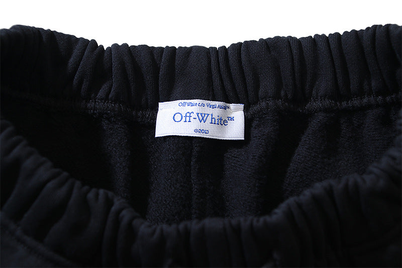 OFF-WHITE "Brush Arrows" Raw-Cut Cotton Shorts