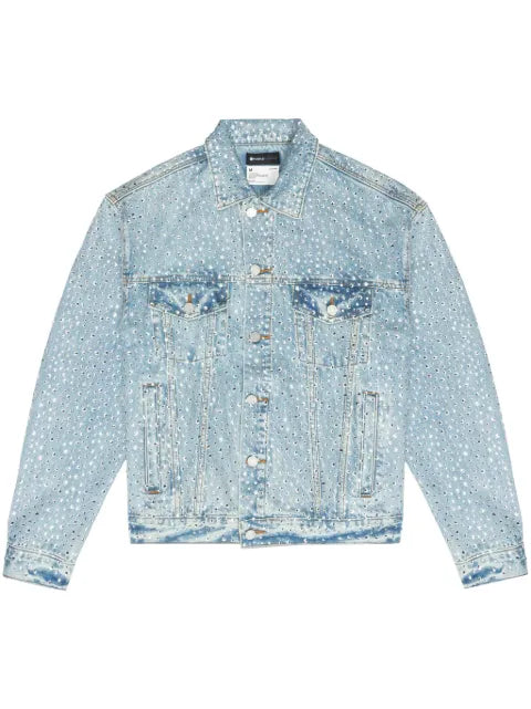 Purple Brand Crystal Galore denim jacket