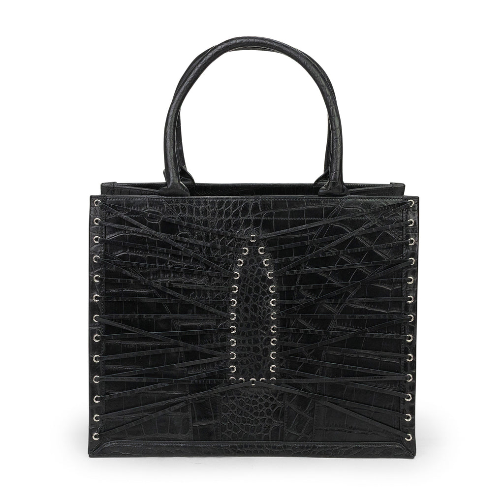 BLACK ARCH TOTE XL MESSENGER BAG