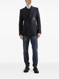 Dolce & Gabbana double-breasted crest-embellished blazer