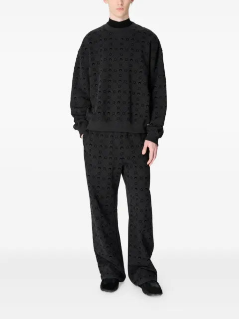 Marine Serre moonogram flocked fleece sweatshirt