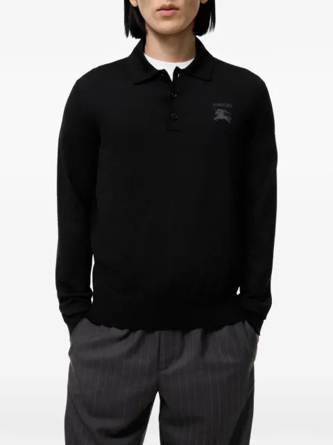 Burberry long-sleeve Knight wool polo shirt