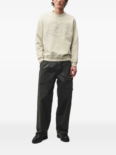 C.P. Company cotton fleece crewneck logo sweatshirt