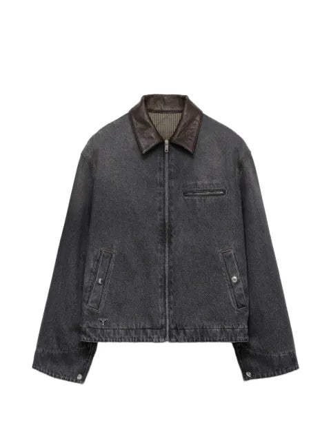 Prada black denim blouson jacket
