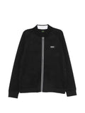 BOSS triangle-jacquard zip-up sweatshirt with rubberized logo