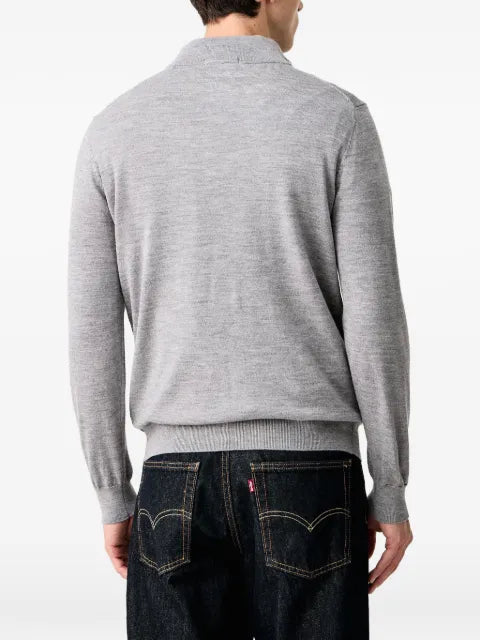 Aeronautica Militare logo-embroidered button-placket sweater
