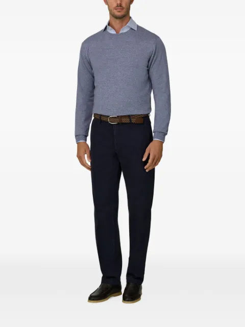 Boggi Milano crew-neck jumper in merino wool cashwool® mouliné