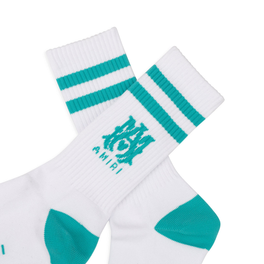 White/Aqua MA Logo Tube Socks