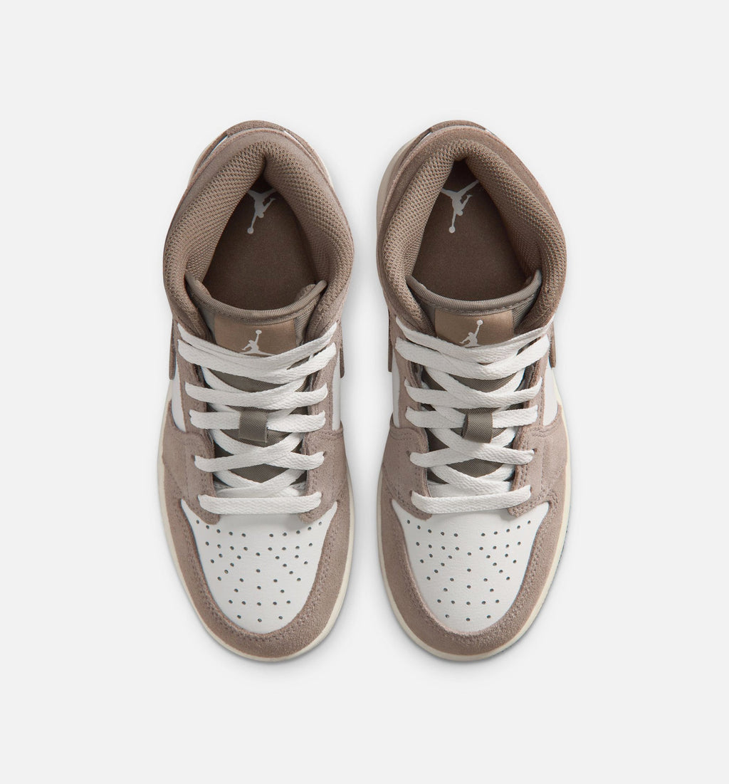 Air Jordan 1 Mid GS Sneakers | Enigma Stone/Olive Grey/Summit White