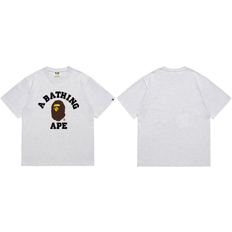 BAPE Ape Shark Graphic Print Loose Unisex Heavyweight Cotton T-Shirt