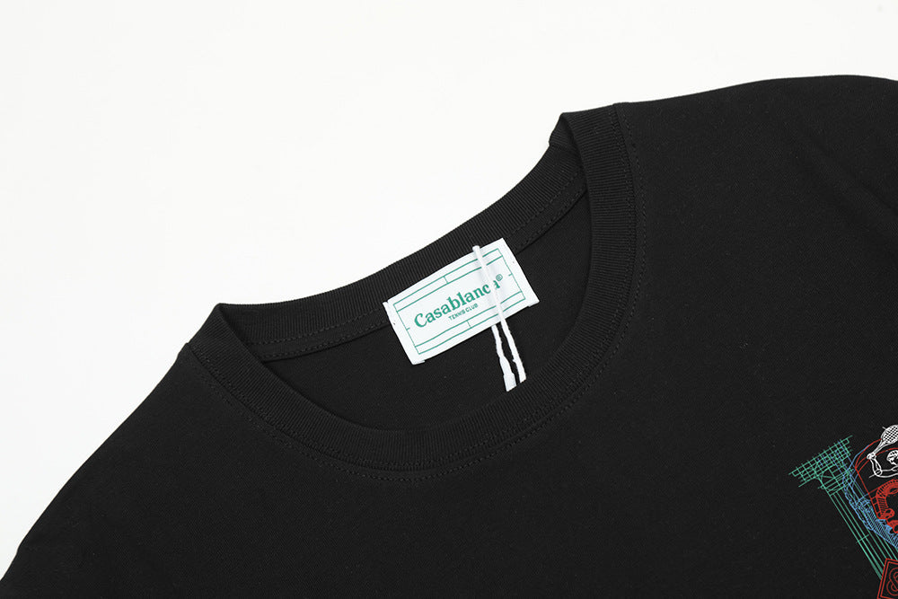 Casablanca Multi‑Print Tennis Floral Graphic Oversized Tee Streetwear