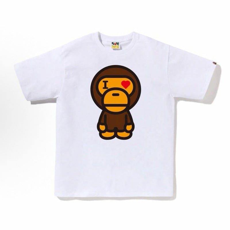 BAPE Ape Head Shark Print Loose Casual Unisex T-Shirt