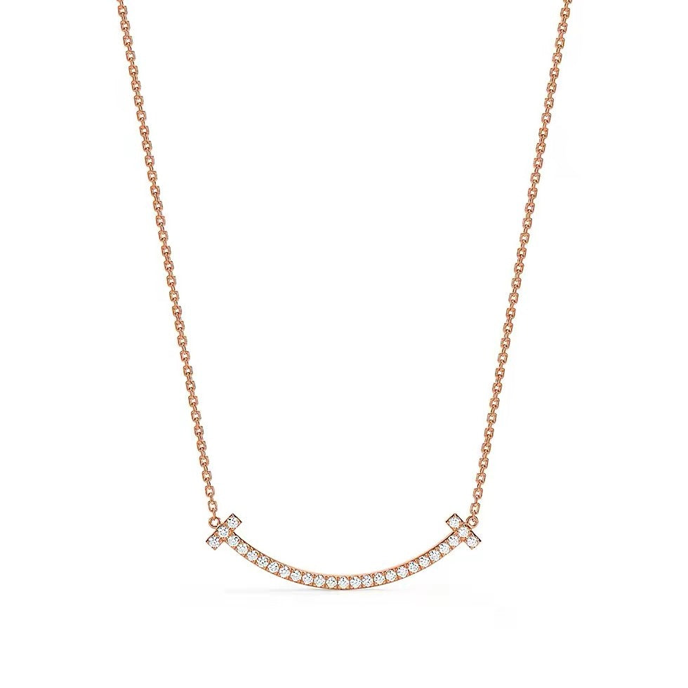 Tiffany Style Smile Cubic Zirconia Necklace
