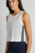 Logan Mesh Tank With Stripe