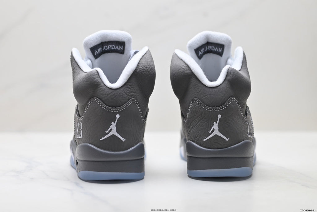 Air Jordan 5 Retro Wolf Grey Metallic Silver Sneakers