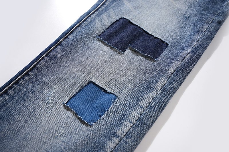 Purple Brand Patch Repair Washed Jeans - Blue