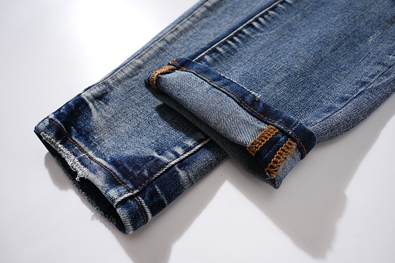 Purple Brand Patch Repair Washed Jeans - Blue