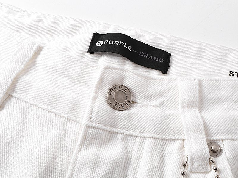 Purple Brand White Distressed Paint-Splatter Jeans