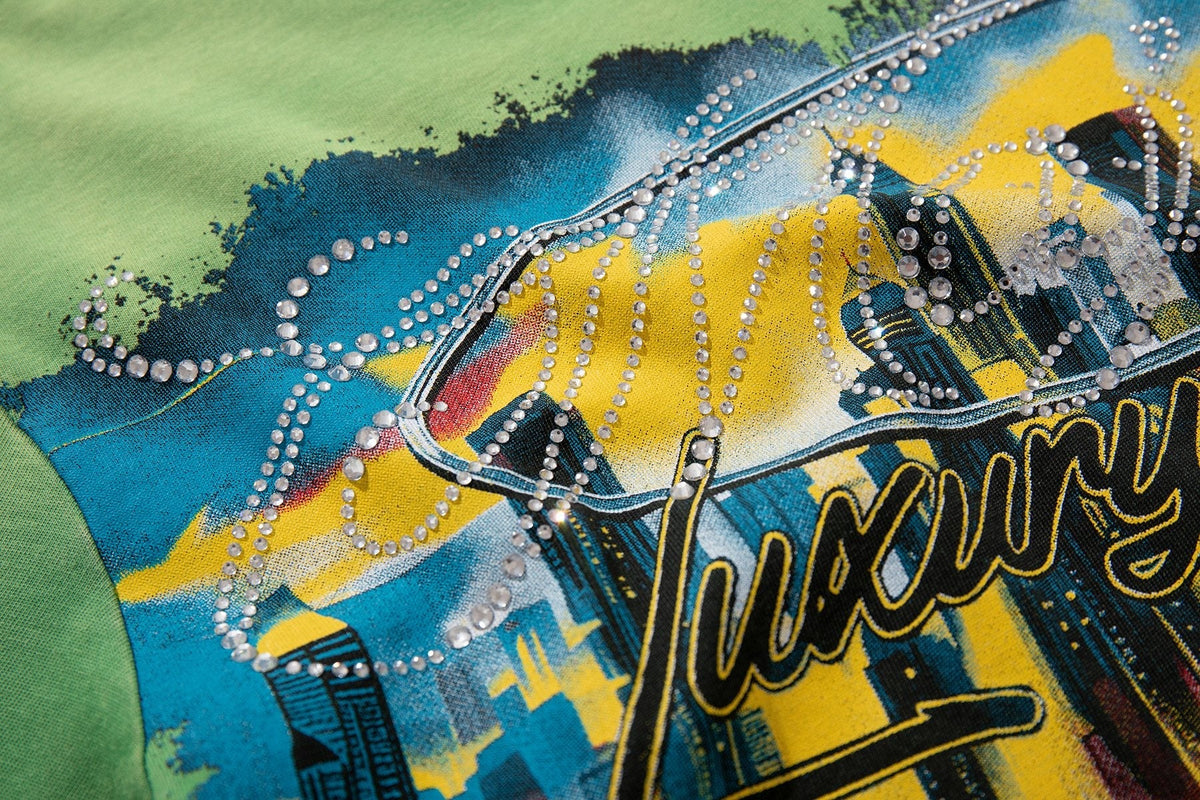 MAJESTIK Green Distressed Tour Graphic T-Shirt