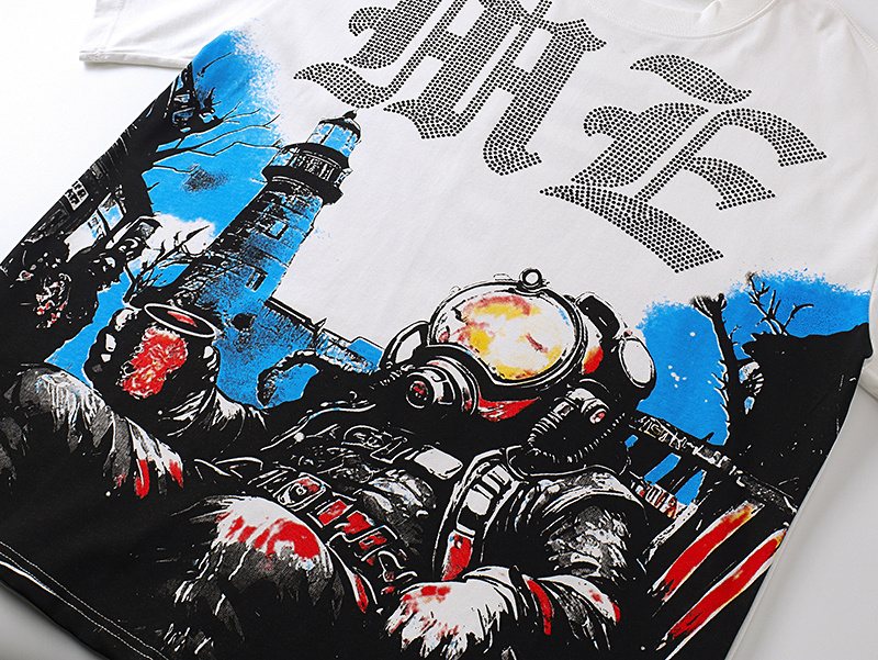 MIXED EMOTION Lighthouse & Diver Graphic T-Shirt
