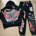 MIXED EMOTION Graffiti Graphic Hoodie & Jogger Matching Set