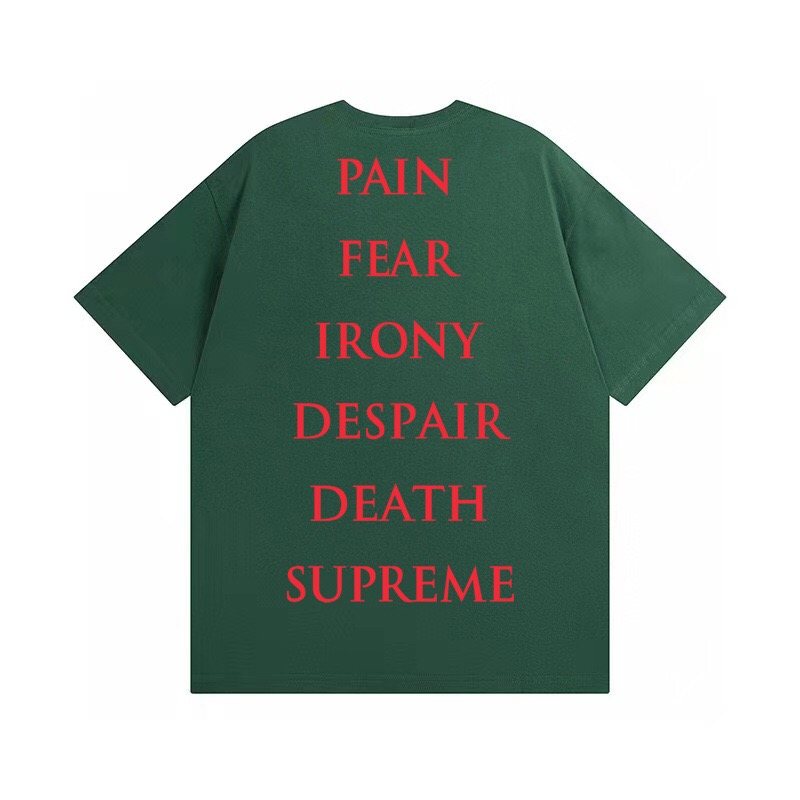 Supreme Crow Angel & Demon Graphic Short-Sleeve T-Shirt