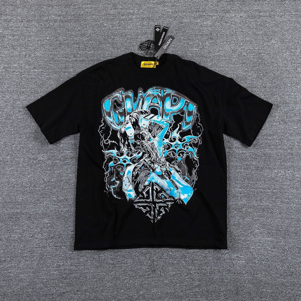 GUAPI Blue Graphic Short-Sleeve T-Shirt