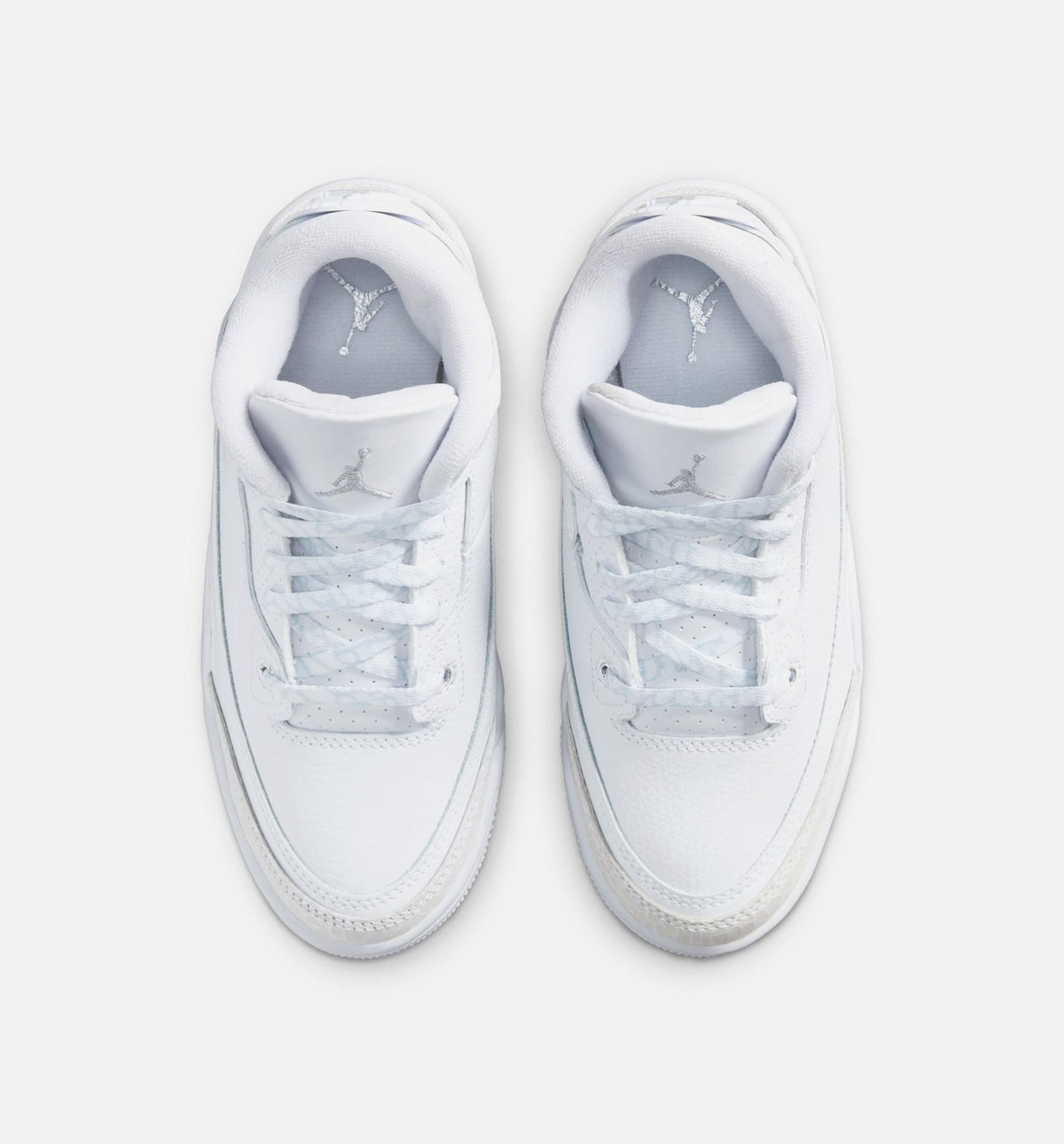 Air Jordan 3 Retro White & Silver – Preschool Lifestyle Shoe | White/Metallic Silver