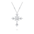 Harry Winston Style Snowflake Cross Cubic Zirconia Necklace