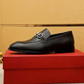 Ferragamo Black Hardware Loafers - Low Heel