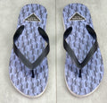 Prada Geometric Thong Flip-Flops - Lavender Blue and Black