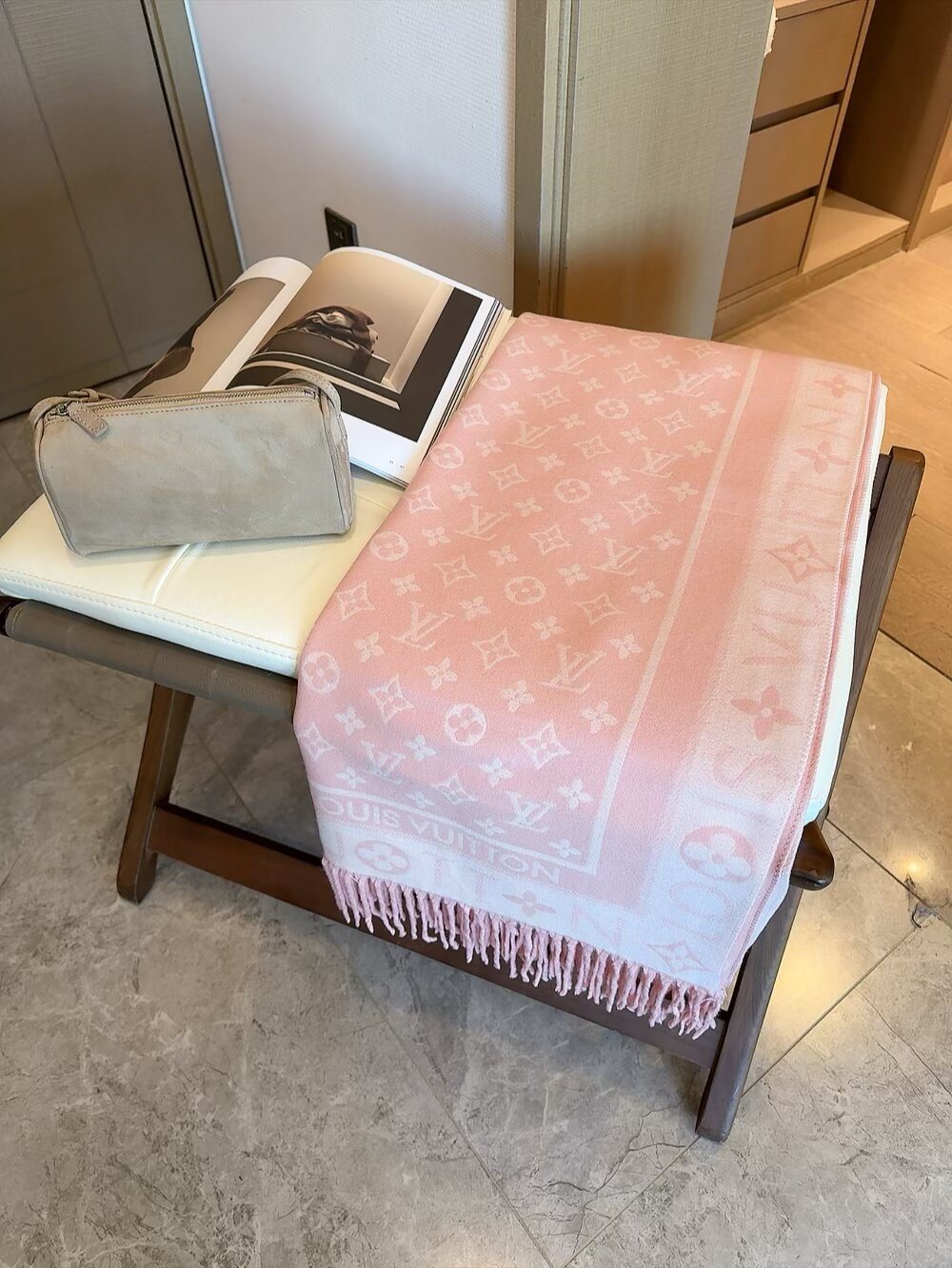Louis Vuitton Monogram Fringe Scarf