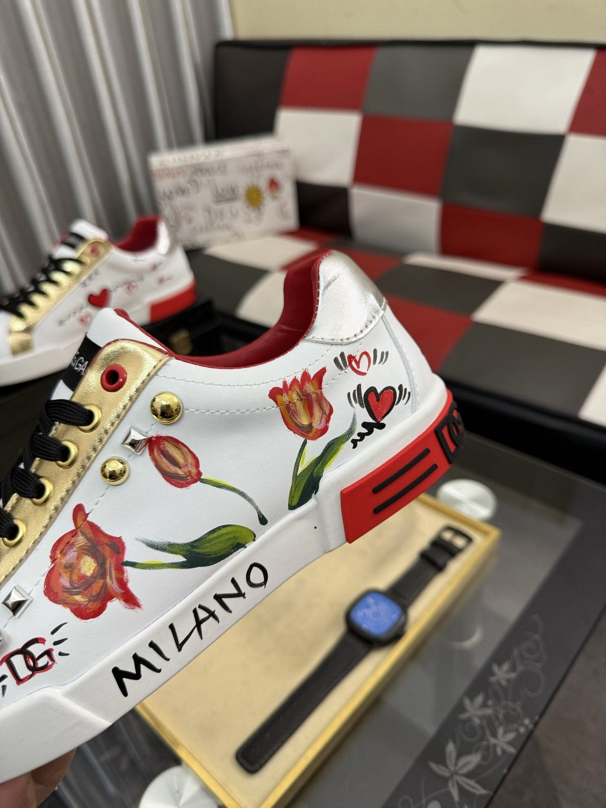 Dolce & Gabbana Floral Print Low-Top Sneakers