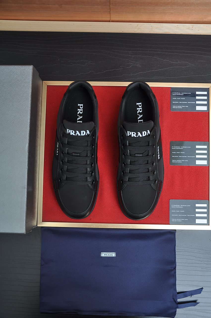 Prada Low-Top Leather Sneakers
