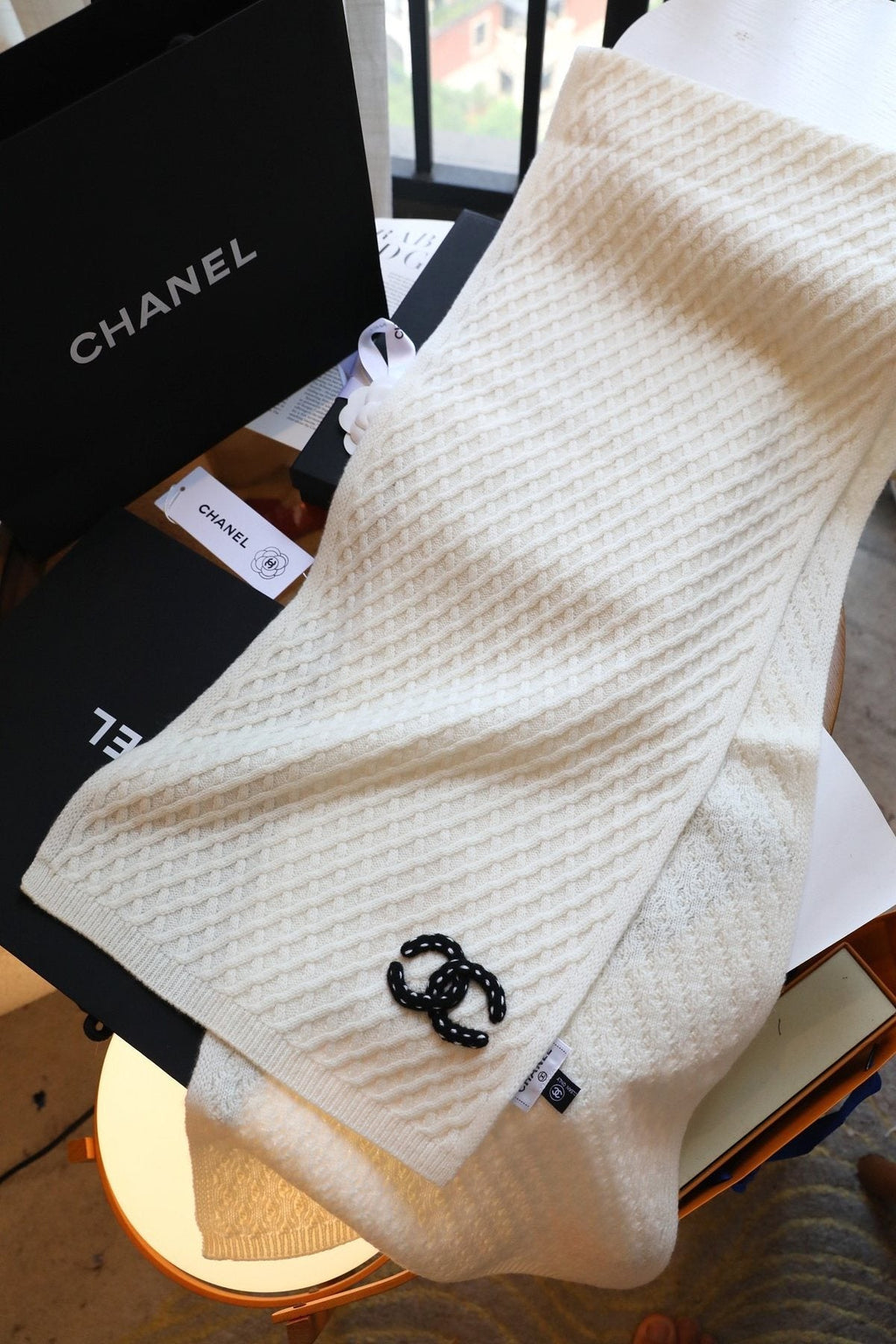 Chanel Diamond Knit Scarf