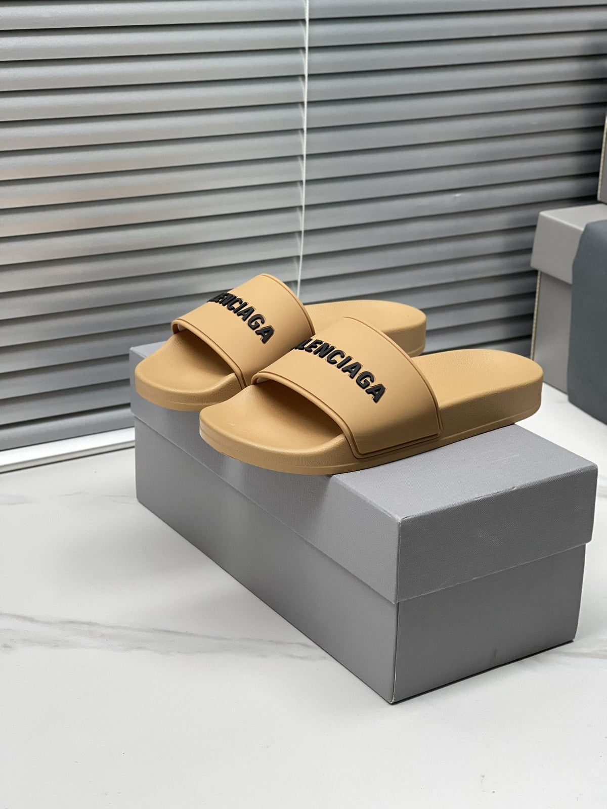 Balenciaga Logo Strap Slide Sandals