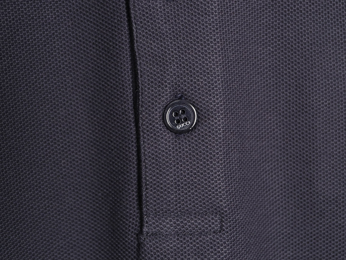 Gucci GG Embroidered Short-Sleeve Polo Shirt - Navy