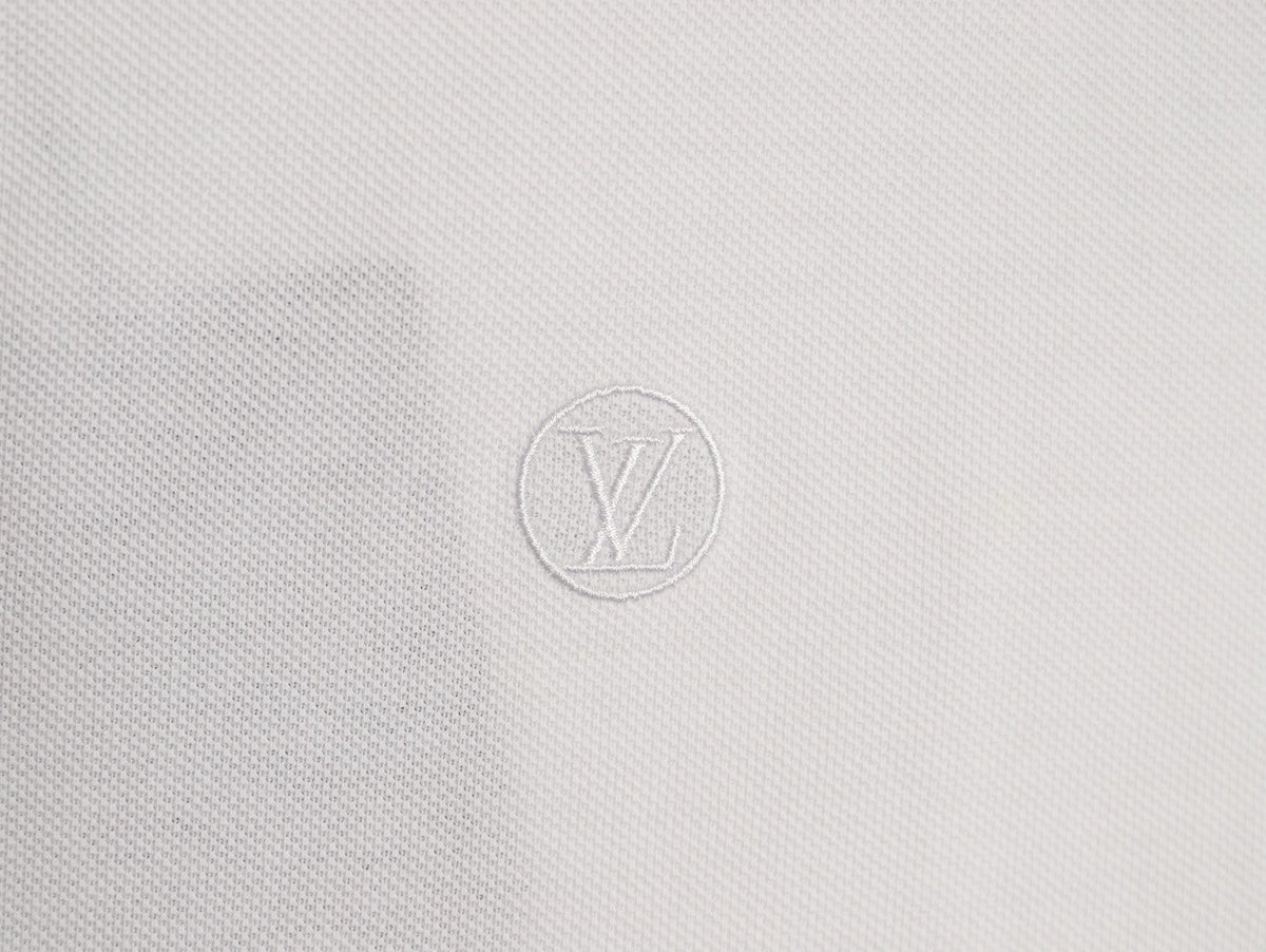 Louis Vuitton Classic Small-Logo Embroidered Polo - White