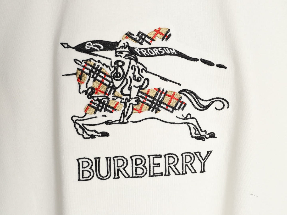 Burberry Equestrian Knight Sketch Graphic T-Shirt - Off-White