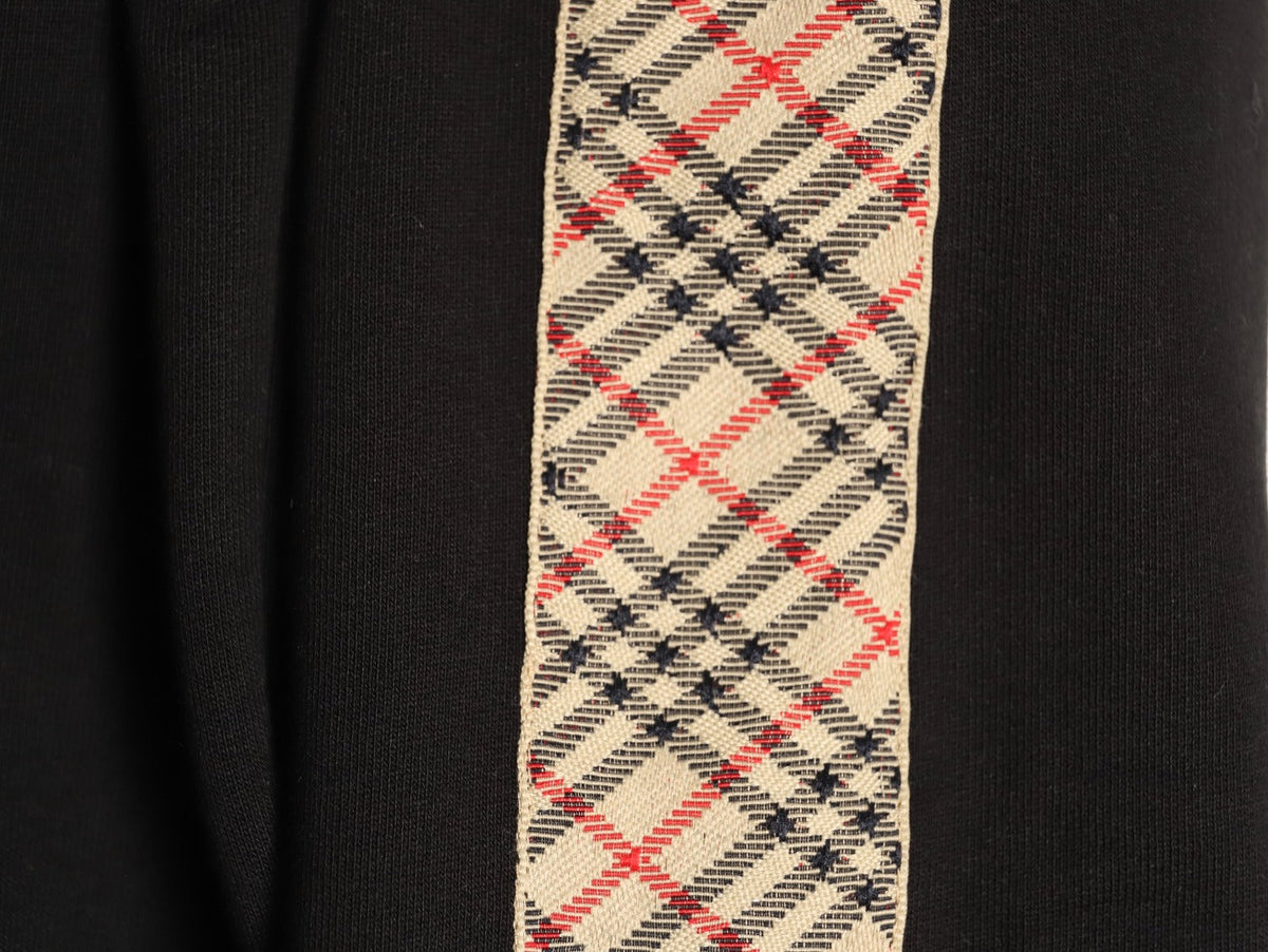 Burberry Check-Trim Crewneck Sweatshirt - Black